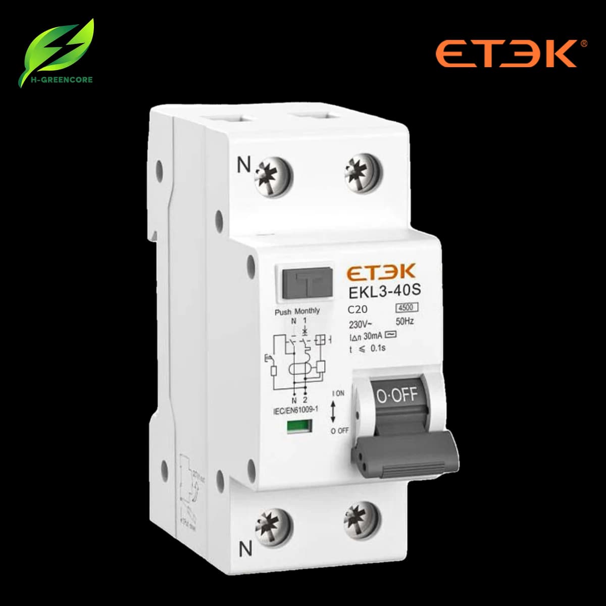 Aptomat chống rò RCBO ETEK EKL3-40S-1NC2030