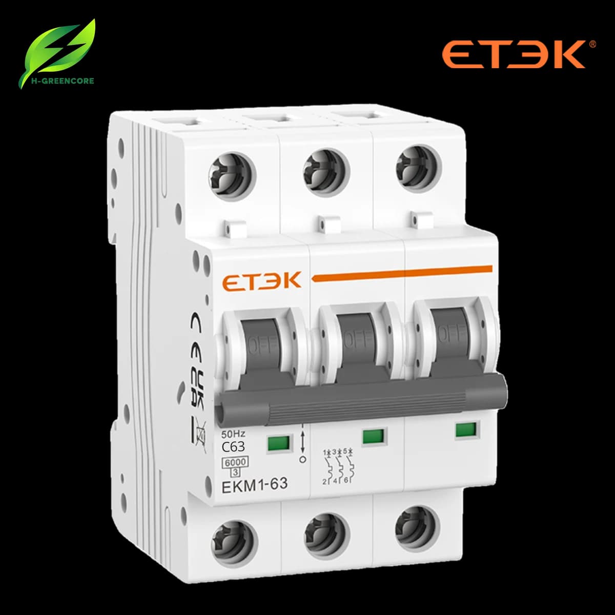 Aptomat ETEK AC EKM1-63-3C63