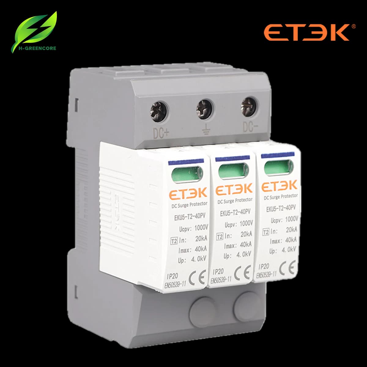 Thiết bị chống sét lan truyền ETEK EKU5-T2-40PV-2M-1000